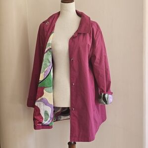 Vintage Dennis by Dennis Basso Pink Jacket – Funky Psychedelic Swirl Lining - M